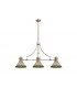 3 Light Telescopic Ceiling Pendant E27 With 30cm Tiffany Shade, Antique Brass, Green, Crystal - 3