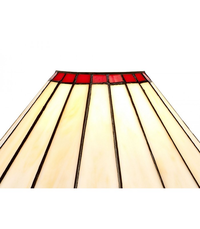 3 Light Telescopic Ceiling Pendant E27 With 30cm Tiffany Shade, Antique Brass, Red, Crystal - 9