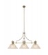 Linear Ceiling Pendant With 38cm Patterned Round Shade, 3 x E27, Antique Brass, Clear Glass - 1