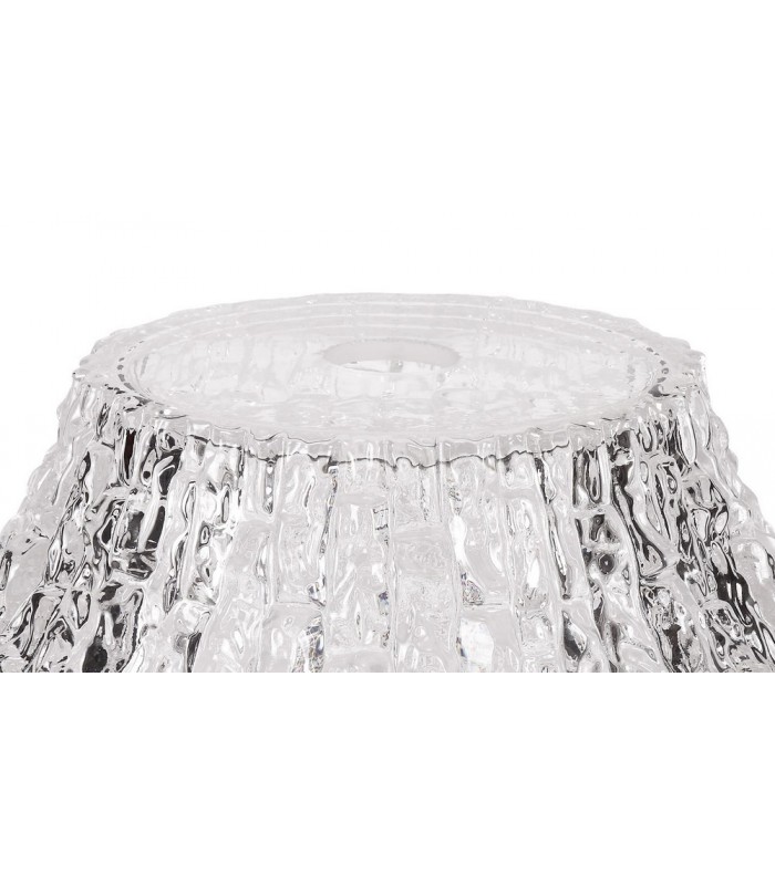 Linear Ceiling Pendant With 38cm Patterned Round Shade, 3 x E27, Antique Brass, Clear Glass - 4