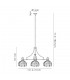 3 Light Telescopic Ceiling Pendant E27 With 30cm Tiffany Shade, Antique Brass, Blue, Orange, Crystal - 2