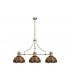 3 Light Telescopic Ceiling Pendant E27 With 30cm Tiffany Shade, Antique Brass, Blue, Orange, Crystal - 3