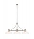 Linear Ceiling Pendant With 38cm Flat Round Shade, 3 x E27, Polished Nickel, Clear Glass - 1