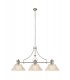 Linear Ceiling Pendant With 38cm Patterned Round Shade, 3 x E27, Polished Nickel, Clear Glass - 1