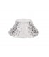 Linear Ceiling Pendant With 38cm Patterned Round Shade, 3 x E27, Polished Nickel, Clear Glass - 7