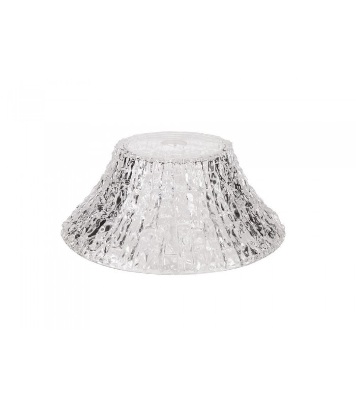 Linear Ceiling Pendant With 38cm Patterned Round Shade, 3 x E27, Polished Nickel, Clear Glass - 7