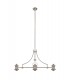 Linear Ceiling Pendant With 30cm Flat Round Patterned Shade, 3 x E27, Polished Nickel, Clear Glass - 8