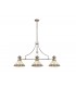 3 Light Telescopic Ceiling Pendant E27 With 30cm Tiffany Shade, Polished Nickel, Grey, Crystal - 1