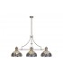 3 Light Telescopic Ceiling Pendant E27 With 30cm Tiffany Shade, Polished Nickel, Blue, Clear Crystal - 1