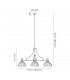 3 Light Telescopic Ceiling Pendant E27 With 30cm Tiffany Shade, Polished Nickel, Beige, Clear Crystal - 2