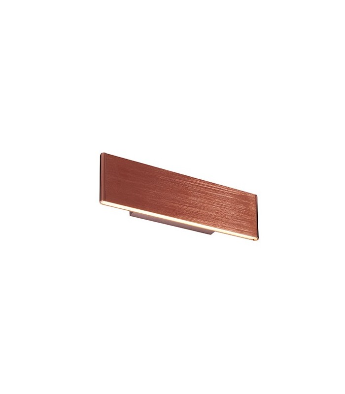 Integrated LED Wall Dark Brushed Copper Plate & Frosted Acrylic 2 Light Dimmable IP20 - 1