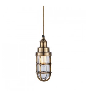 Pendant Solid Mellow Brass & Clear Glass 1 Light Dimmable IP20 - E27 - 1
