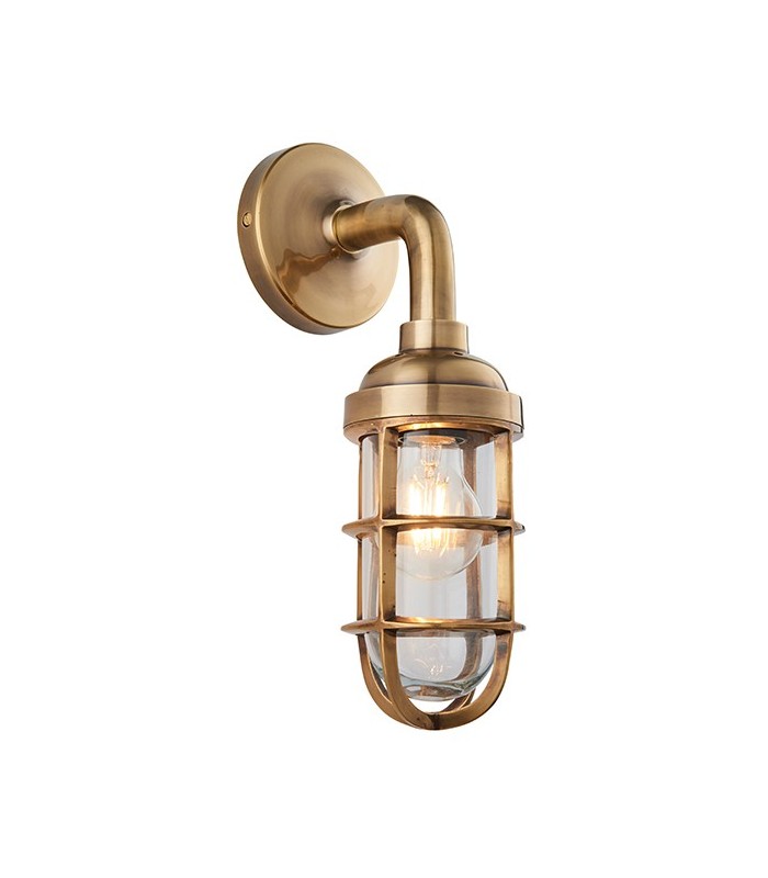 Wall Solid Mellow Brass & Clear Glass 1 Light Dimmable IP20 - E27 - 1