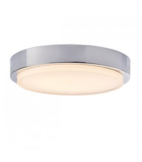 Bathroom Integrated LED A Lighta 1 Light Flush Chrome Effect Plate With Clear & White Painted Glass A Light IP44 - 1