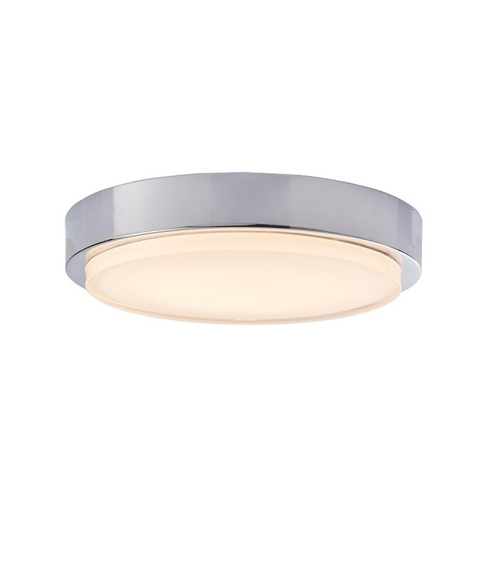 Bathroom Integrated LED A Lighta 1 Light Flush Chrome Effect Plate With Clear & White Painted Glass A Light IP44 - 1
