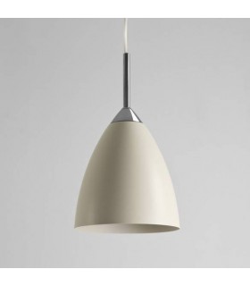 1 Light Dome Ceiling Pendant Cream, E27 - 1