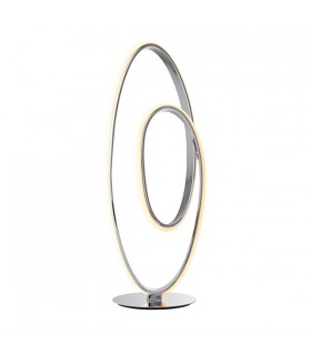 Integrated LED Table Lamp Chrome Effect Plate & Matt White Silicone 1 Light IP20 - 1