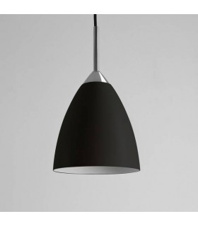 1 Light Dome Ceiling Pendant Matt Black, E27 - 1