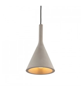 Pendant Grey Smooth Cement & Matt Black Paint 1 Light Dimmable IP20 - E14 - 1