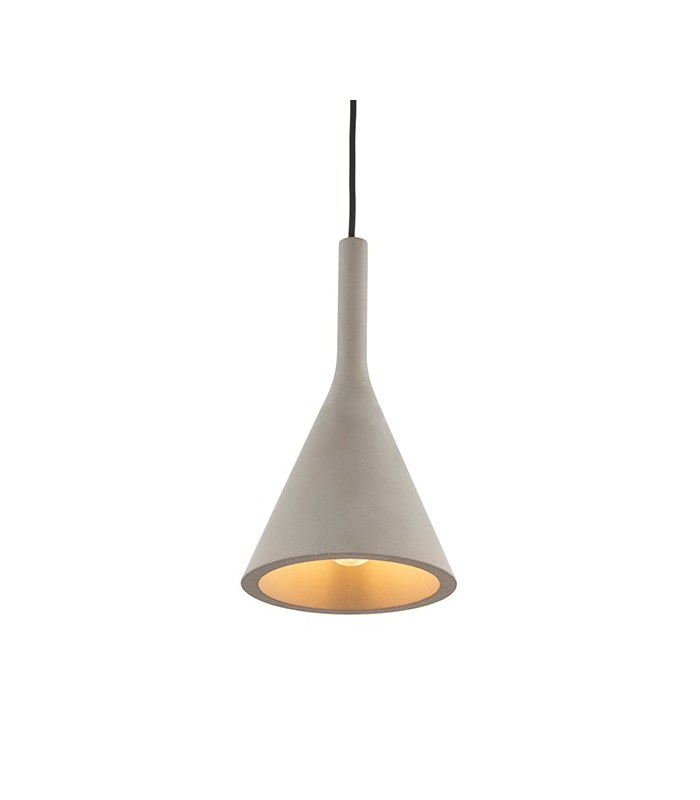 Pendant Grey Smooth Cement & Matt Black Paint 1 Light Dimmable IP20 - E14 - 1
