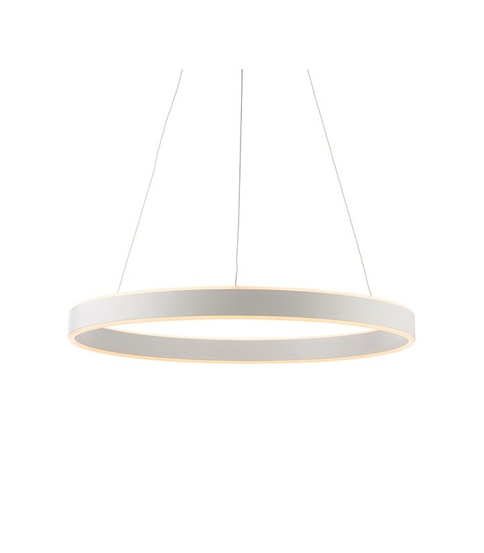 Integrated LED Pendant Matt White Paint & Frosted Acrylic 1 Light Dimmable IP20 - 1