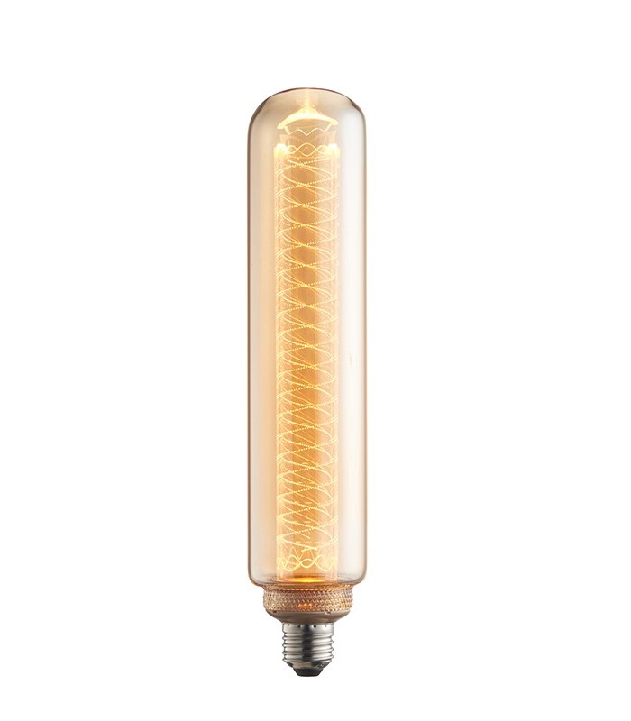 Accessory Amber Coloured Glass & Brass Effect Plate 1 Light IP20 - E27 - 1
