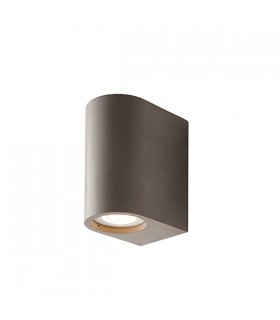 Integrated LED Wall Grey Smooth Cement 2 Light IP20 - 1