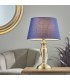 Table Lamp Antique Brass Plate & Navy Cotton 1 Light IP20 - E27 - 1
