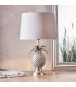 Table Lamp Pewter Plate & Charcoal Linen 1 Light IP20 - E27 - 1