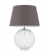 Table Lamp Clear Ribbed Glass & Charcoal Grey Cotton 1 Light IP20 - E27 - 1