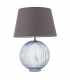 Table Lamp Smokey Grey Ribbed Glass & Charcoal Grey Cotton 1 Light IP20 - E27 - 1