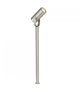 Outdoor 610Mm Spike IP44 7W Brushed Stainless Steel & Clear Glass - 1