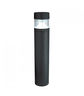 Outdoor Bollard IP65 12.3W Textured Black Paint & Clear Pc - 1