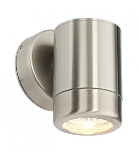 Outdoor Wall IP65 7W Marine Grade Brushed Stainless Steel & Clear Glass 1 Light Dimmable IP65 - GU10 - 1