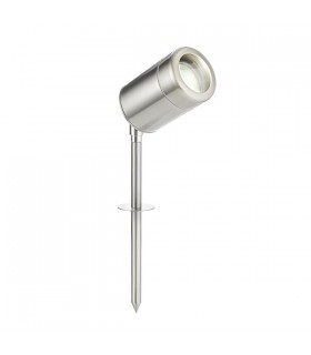 Outdoor Spike IP65 7W Marine Grade Brushed Stainless Steel & Clear Glass - 1