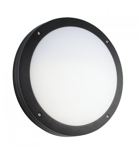 Outdoor Integrated LED Plain Casing IP65 18W Textured Black Paint & Opal Pc - 1