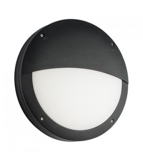 Outdoor Integrated LED Eyelid Casing IP65 18W Textured Black Paint & Opal Pc - 1