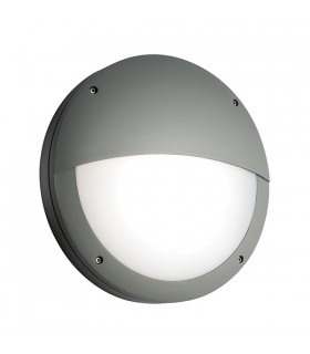 Outdoor Integrated LED Eyelid Casing IP65 18W Textured Grey Paint & Opal Pc - 1