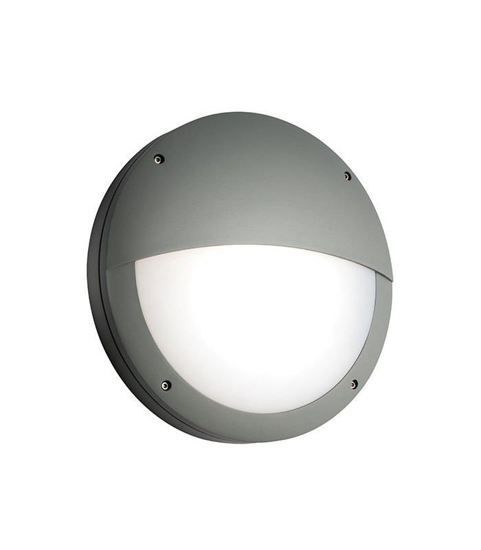 Outdoor Integrated LED Eyelid Casing IP65 18W Textured Grey Paint & Opal Pc - 1