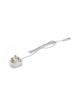 Display Power Lead & 3 Pin Plug White Pvc - 1