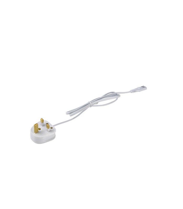 Display Power Lead & 3 Pin Plug White Pvc - 1