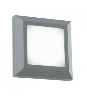 Outdoor Integrated LED Square Direct IP65 3W Grey Abs Plastic & Frosted Pc - 1