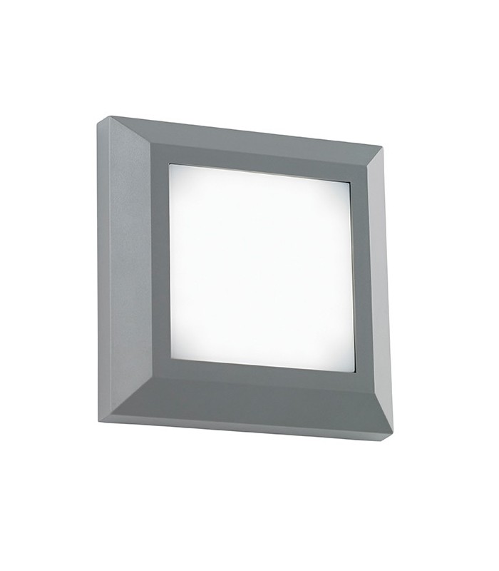 Outdoor Integrated LED Square Direct IP65 3W Grey Abs Plastic & Frosted Pc - 1