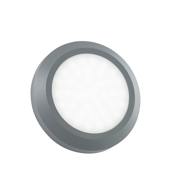 Outdoor Integrated LED Round Direct IP65 2W Grey Abs Plastic & Frosted Pc - 1
