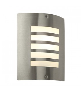 Outdoor Wall IP44 60W Brushed Stainless Steel & Opal 1 Light Dimmable IP44 - E27 - 1