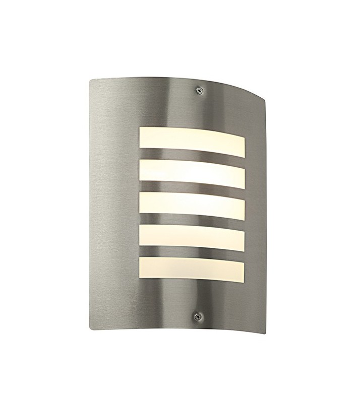 Outdoor Wall IP44 60W Brushed Stainless Steel & Opal 1 Light Dimmable IP44 - E27 - 1