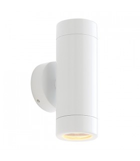 Outdoor Wall IP65 7W Gloss White Paint & Clear Glass 2 Light Dimmable IP65 - GU10 - 1