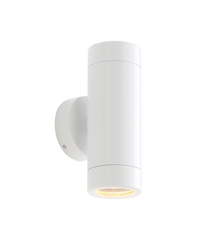 Outdoor Wall IP65 7W Gloss White Paint & Clear Glass 2 Light Dimmable IP65 - GU10 - 1