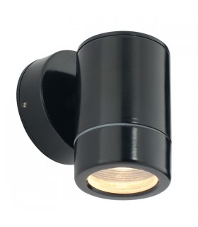 Outdoor Wall IP65 7W Satin Black Paint & Clear Glass 1 Light Dimmable IP65 - GU10 - 1