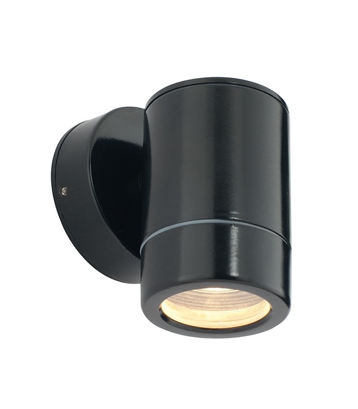 Outdoor Wall IP65 7W Satin Black Paint & Clear Glass 1 Light Dimmable IP65 - GU10 - 1